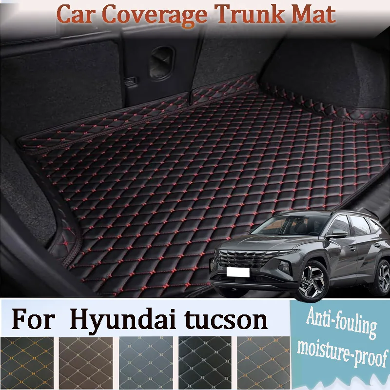 

Leather car Trunk Mat cargo liner for Hyundai tucson 2009-2011 2019-2020 Car XPE Leather Waterproof Car Interior