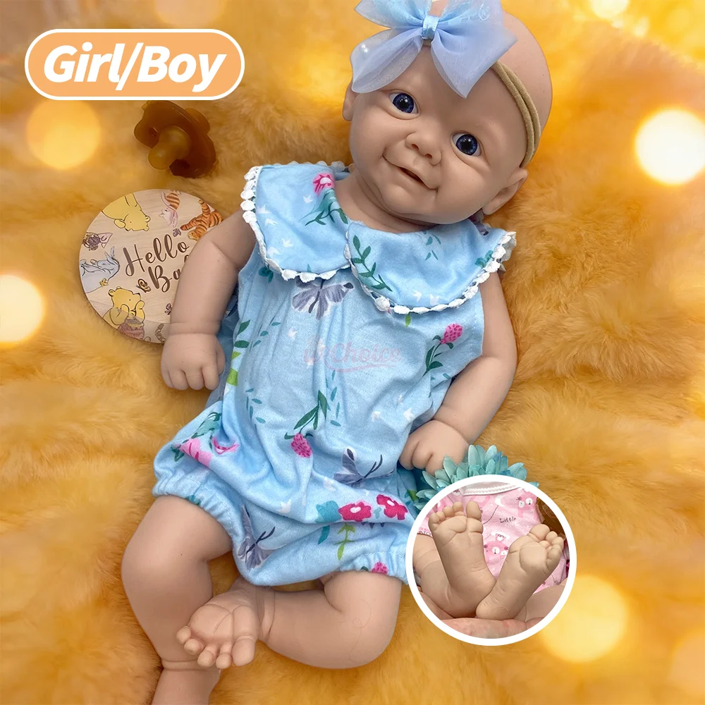 

17-дюймовая силиконовая кукла-реборн, реалистичная, мягкая на ощупь, для девочек/мальчиков, подарок на день рождения художнику