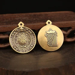 Featured Hand Jiugongbagua Tag Pendant Brass Keychain Everything Goes Well Blessing Waist Pendant Jewelry For Women Gift For Men