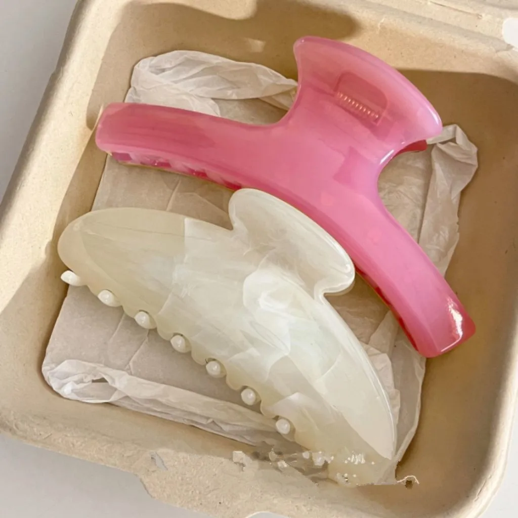 

2Pcs Sweet French Style Jelly Semicircle Hair Claw Clip Women Girl Elegant Headwear Wedding Shark Clip Barrette Hair Accessories