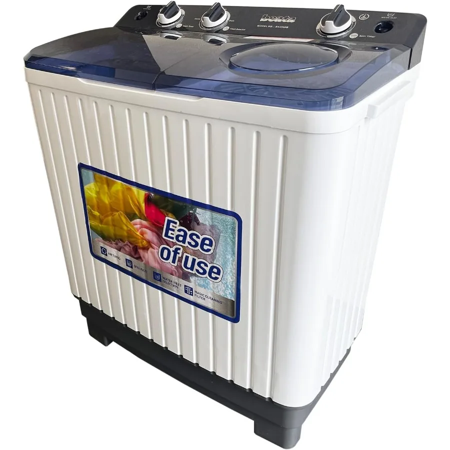 غسالة محمولة مدمجة شبه أوتوماتيكية مع تصميم حوض مزدوج لمسكن الشقق والمركبات الترفيهية: غسالة 14 رطلًا 8 رطل سبينر كوم #1