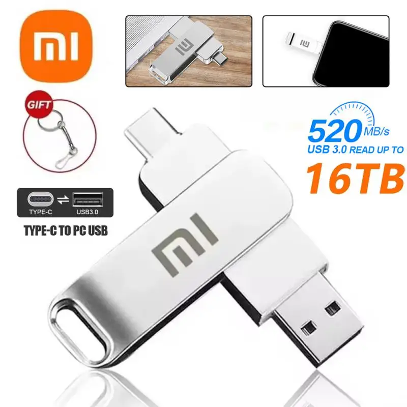 MIJIA-محرك فلاش USB صغير مقاوم للماء ، محرك أقراص محمول عالي السرعة ، محرك بندرييف معدني ، USB ، قرص 16 من يو إس بي ، ذاكرة ، 2 ، نوع C