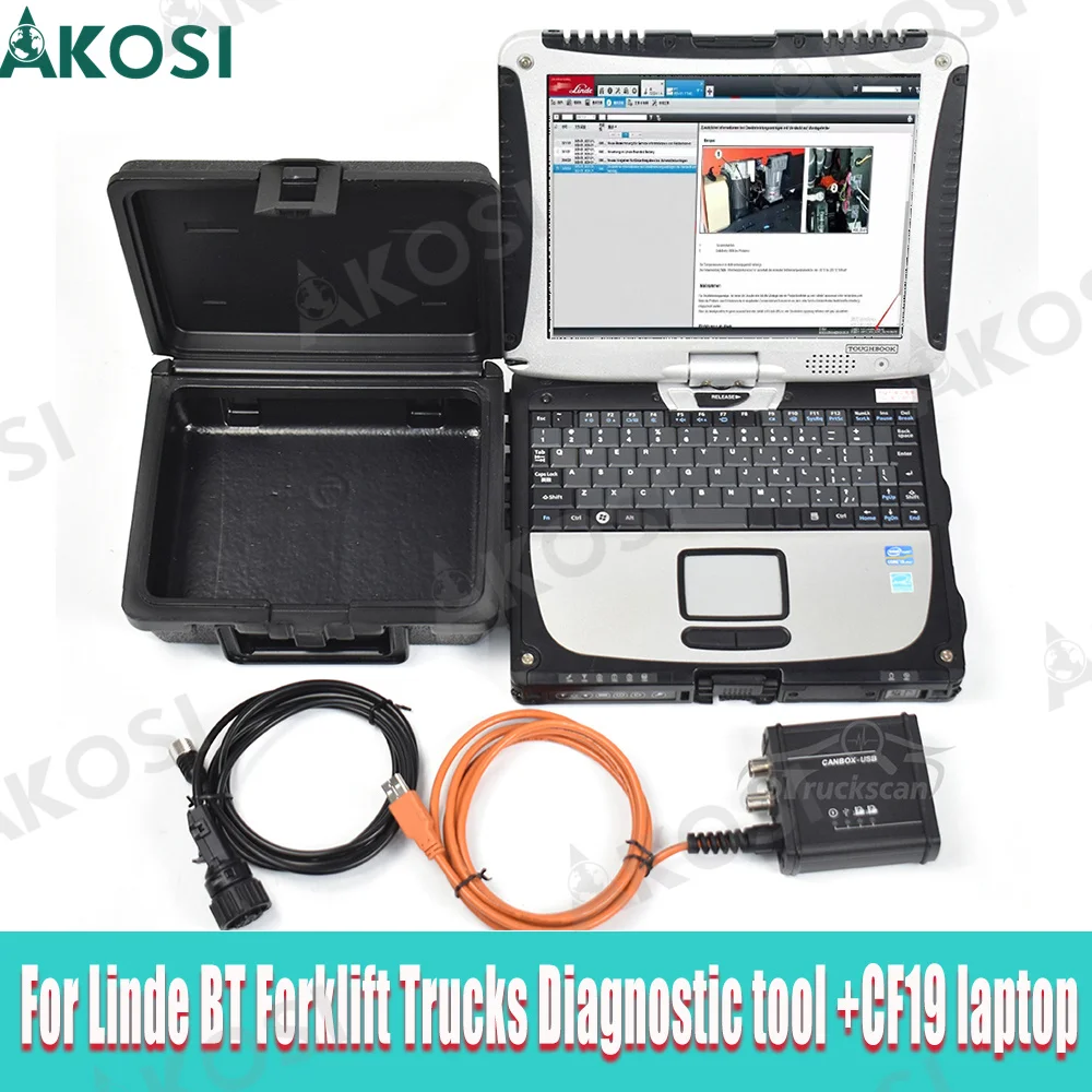 

For Linde BT Diagnostic Kit Linde Forklift scanner Tool Canbox Forklift Pathfinder LSG Service tool and CF19 laptop