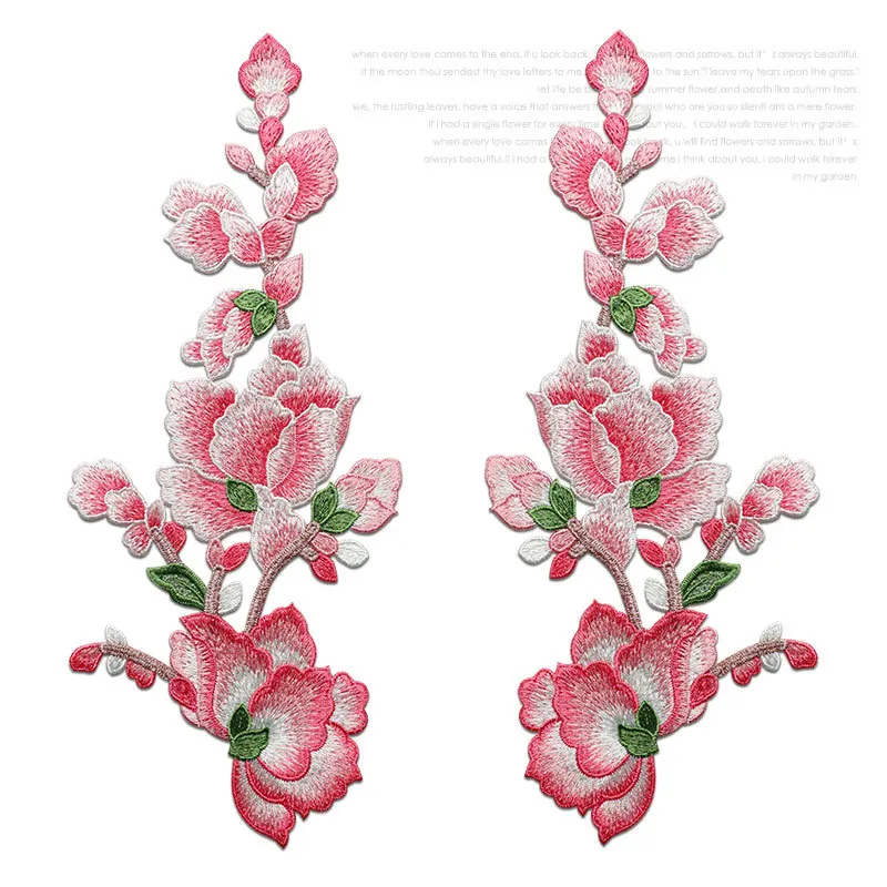 DIY peony flower embroidery, large size, matching pattern, clothing hole repair, garment accessories, fabric patches