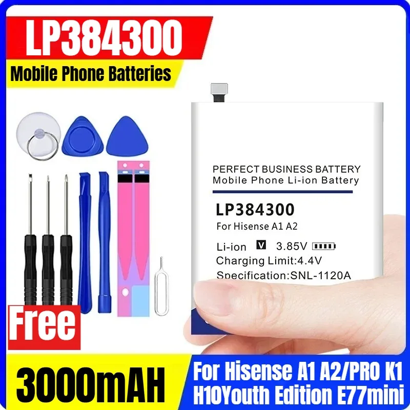 

LP384300 3000mAH Mobile Phone Batteries for Hisense A1 A2/PRO K1 H10Youth Edition E77mini