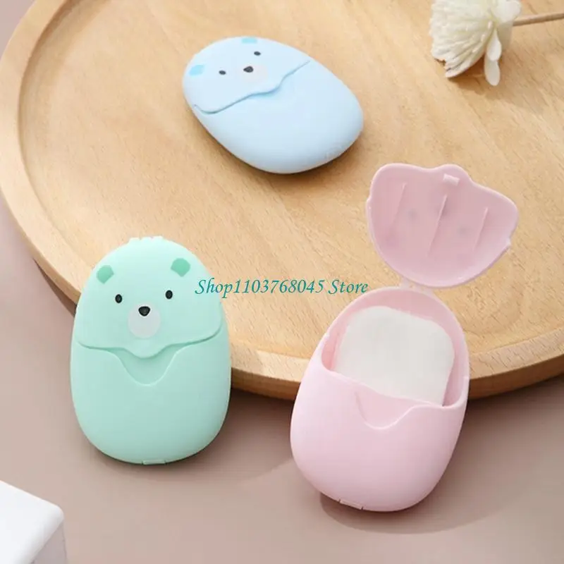 R53F 150pcs Soap Sheets Portable Disposables Scente Bath Slices Sheet Foaming Paper Soaps for Home Travel Outdoor Bathroom