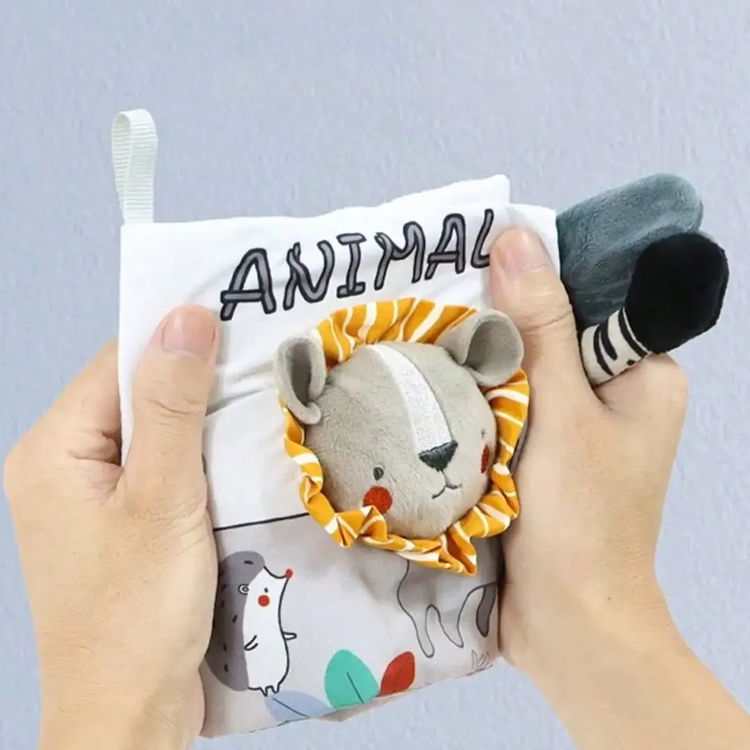 หนังสือผ้าสำหรับเด็กอ่อน ของเล่นเด็กทารกแบบมีความคมชัดสูง หนังสือผ้าสัมผัสและสัมผัสได้ ของเล่นเสริมพัฒนาการสำหรับเด็กทารก