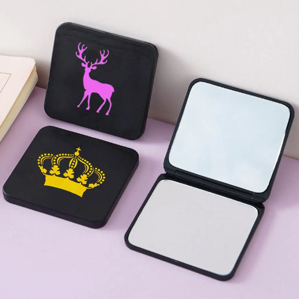 กระจกแต่งหน้าขนาดกะทัดรัด 4 ชิ้น กระจกขนาดเล็กสำหรับการเดินทาง เดินป่า งานปาร์ตี้ ใช้ในบ้าน พื้นผิวความละเอียดสูง สวยงาม