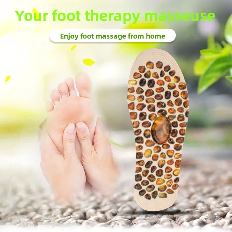 Simulated Pebble Shoe Insoles Acupoint Massage Design Bottom Pressure Relief Pad Adult Foot Therapy Men's Women's Elderly