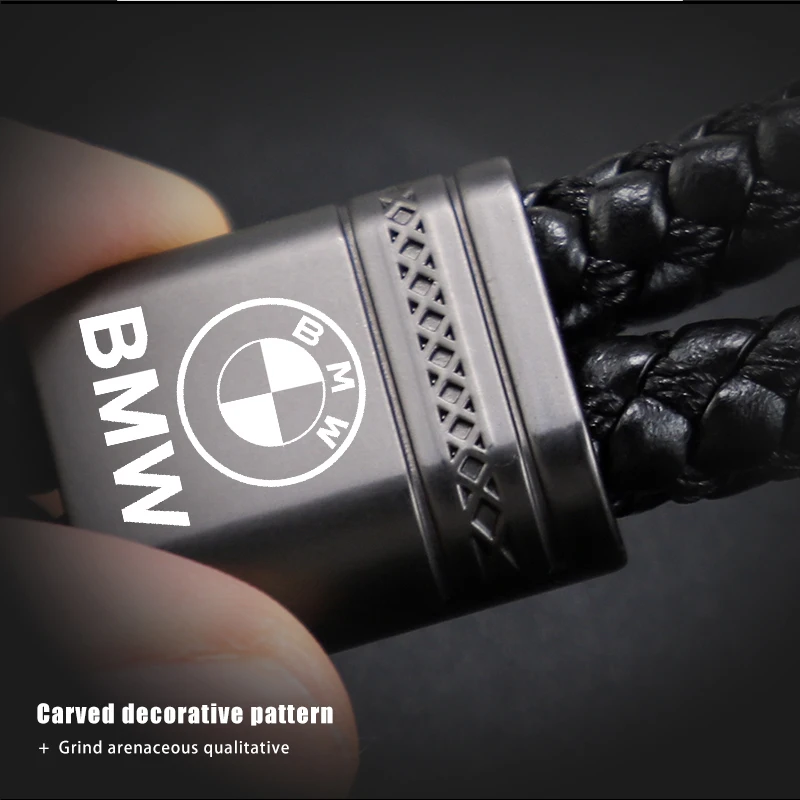 شعار سيارة حبل مضفر كيرينغ سلسلة مفاتيح معدنية اكسسوارات لسيارات BMW الأداء E46 F30 E60 E90 F10 X5 E70 E39 E36 E87 X7 E92 E91 E #2
