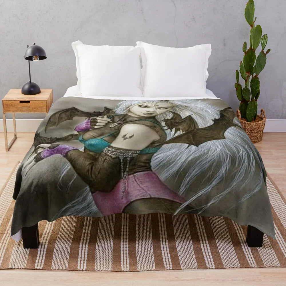 the queen of bats Throw Blanket Throw Rug Soft Plaid Designer Blankets