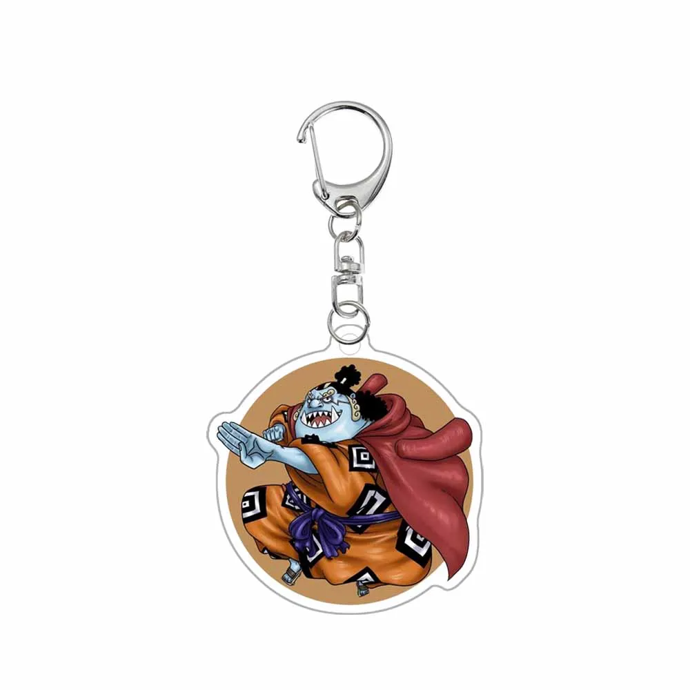 Anime Acrylic Keychain One Piece Monkey D. Luffy Roronoa Zoro Nami Sanji Usopp Chopper Cartoon Pendant Key Chain Decoration