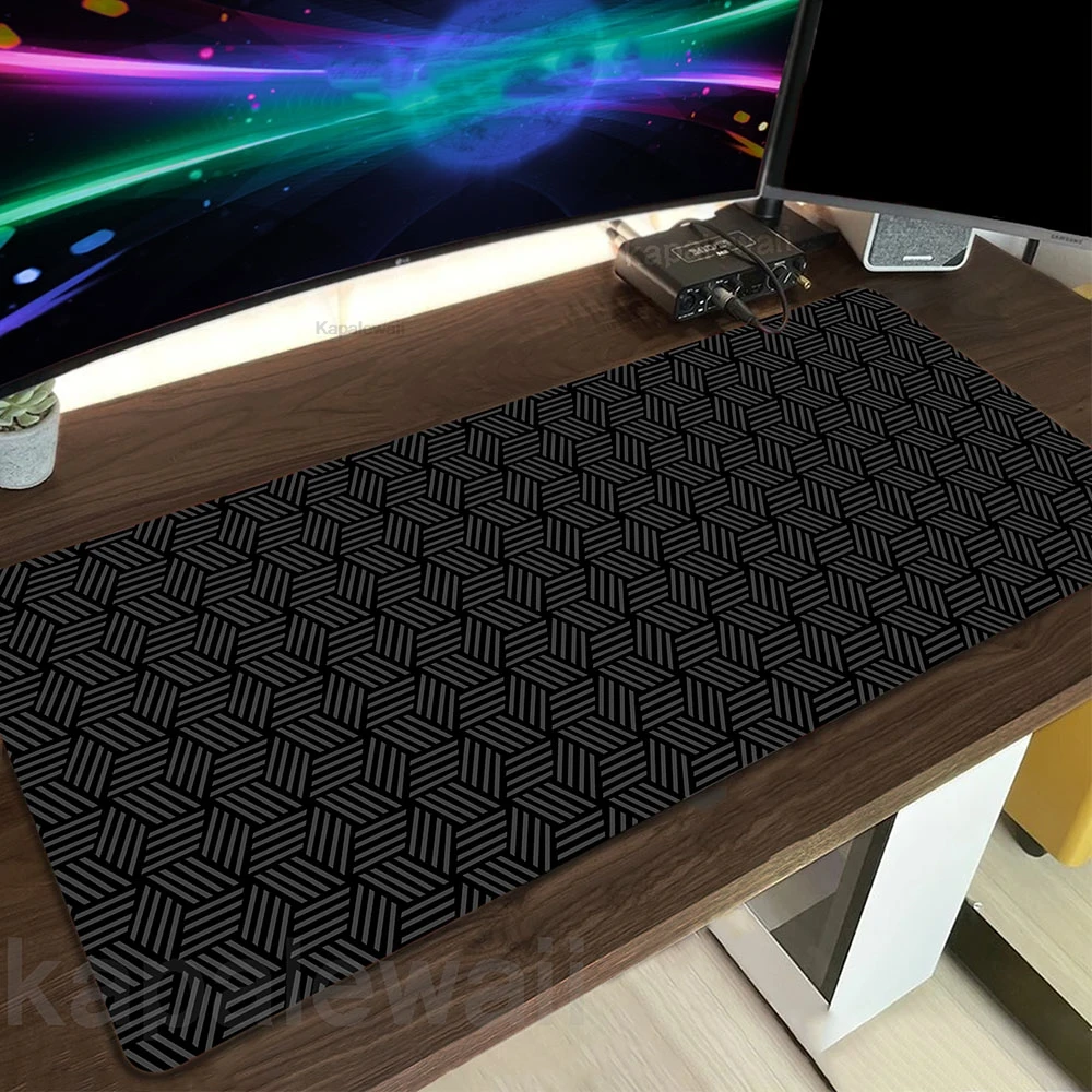 Grote Computer Gamer Muismat Topografische Kaart Art Muismat Zwart Bureaumat Grote Toetsenbord Mat Mause Tafel Tapijt XXXL 1000x500mm