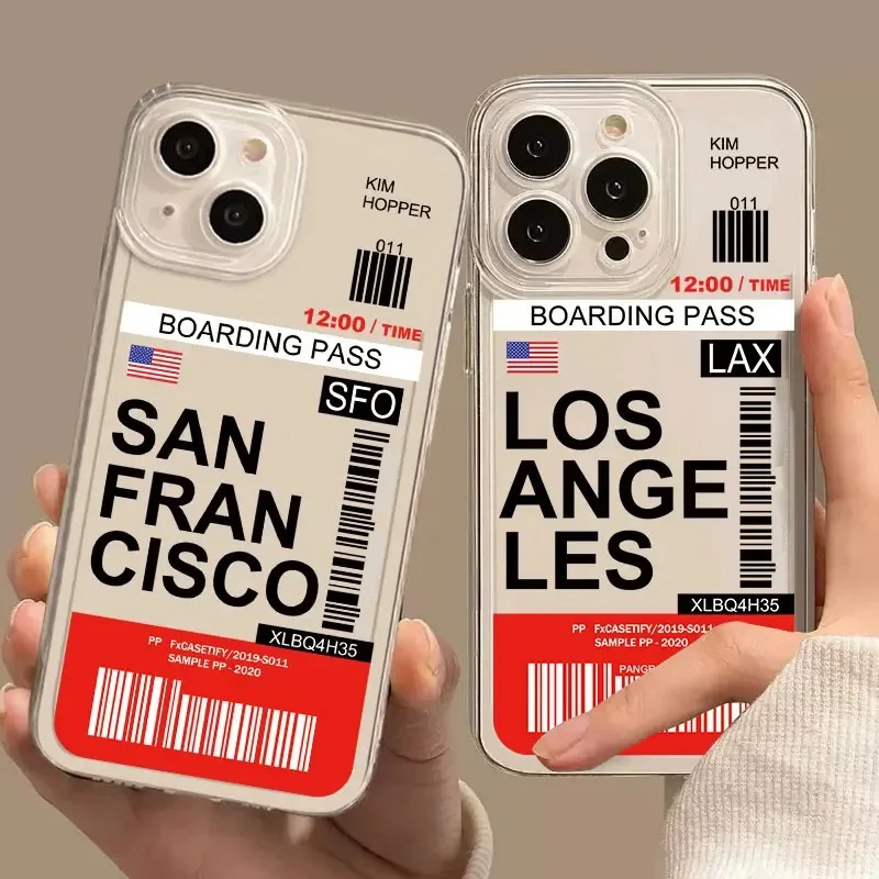Lustige World City Tourist Ticket Label Handyhülle für iPhone 16 15 14 Pro Max Plus Staubdichte rutschfeste transparente Abdeckung Fundas – Detail 5