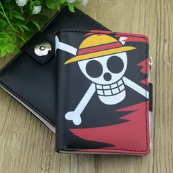 New One Piece Anime Wallet PU Leather Coin Purse Luffy Zoro Nami Cartoon Multifunctional Card Holders Men Short Wallet Xmas Gift