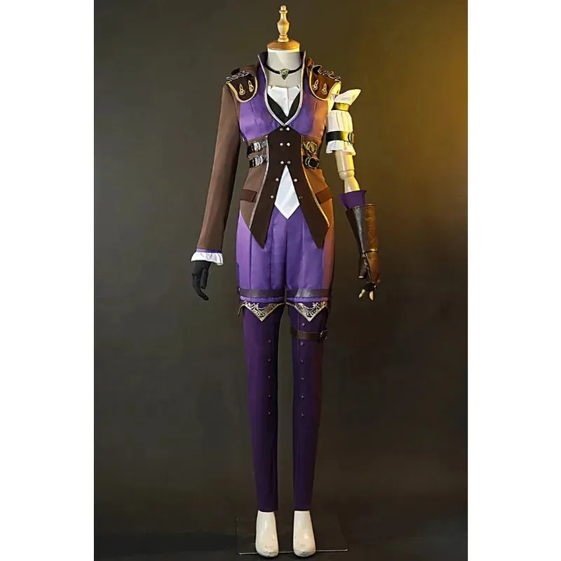 Game LOL Violet Battle Of Two Cities Suit Daily Uniform Cosplay Costume Halloween Women Caitlyn Kiramman animea;2'k,8;c'