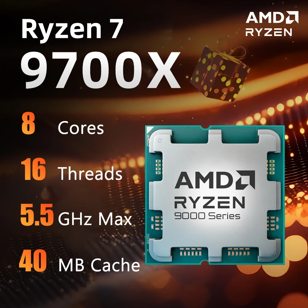 AMD Ryzen 7 9700X CPU 5.5GHz 8-Core 16-Thread 40MB Cache 4NM TDP 65W Socket AM5 Brand New Gaming Processor without Package