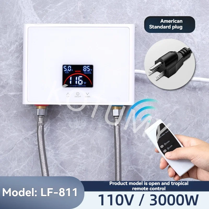 Instant Water Heater, Kitchen Household Dishwashing Fast Heating Constant Temperature Variable Frequency 110V/220V