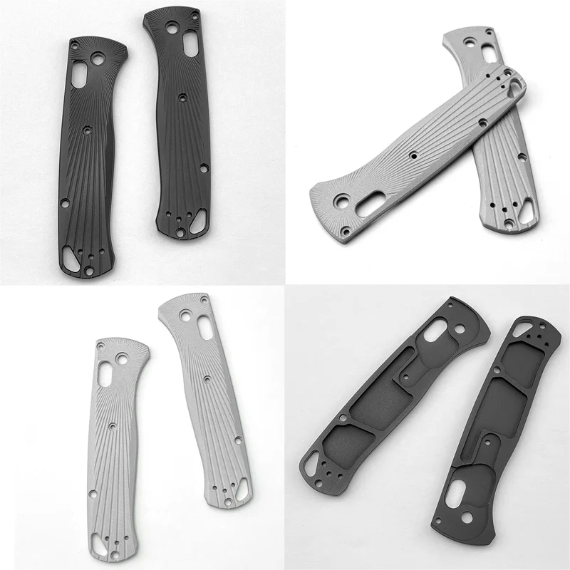 

2 Colors Radial Pattern Knife Aluminum Handle Patche Scales For Genuine Benchmade 535 Bugout Knives Grip DIY Make Part