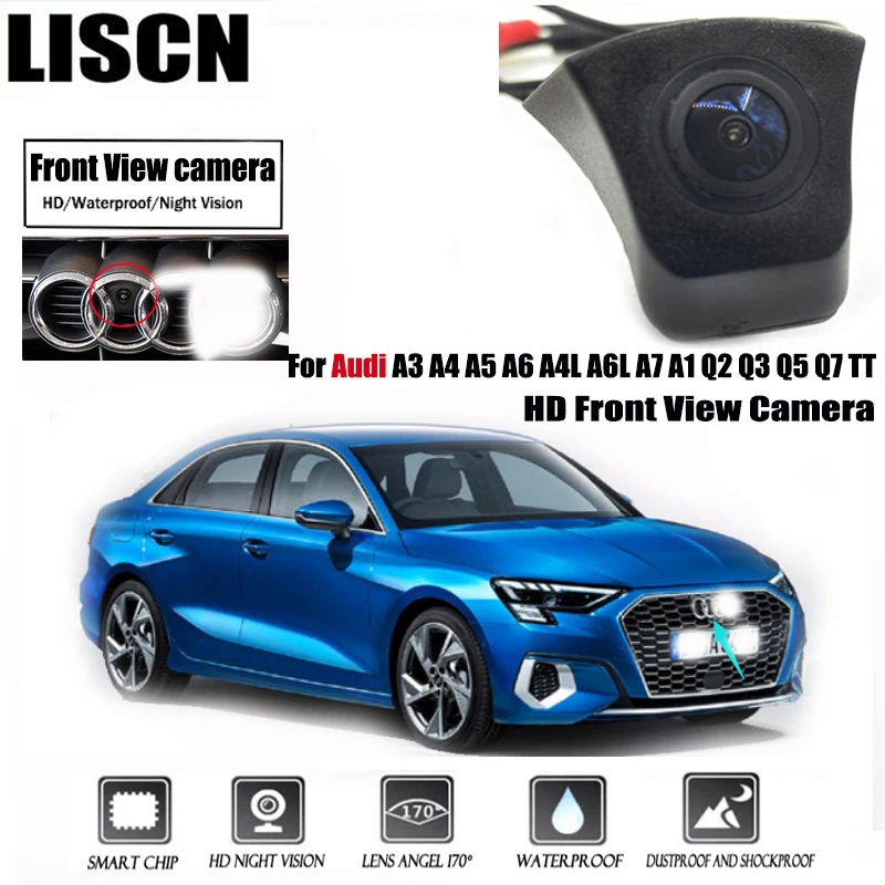 

Car Front View Camera For Audi A3 A4 A5 A6 A4L A6L A7 A1 Q2 Q3 Q5 Q7 TT HD Night Vision waterproof Parking LOGO Camera