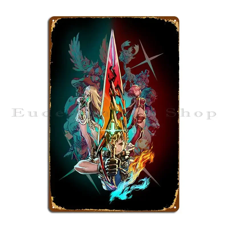 Xenoblade Chronicles 2 Metal Plaque Poster Designing Bar Wall Plaque Cinema Retro Tin Sign Poster