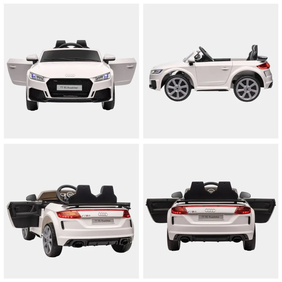 6V Electric Ride On Car Licensed Audi TT RS with Seat and Remote Control Horn Music MP3 White