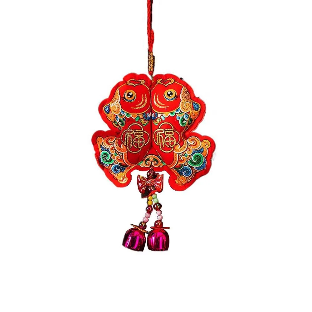 المعلقات السنة الصينية التقليدية الجديدة النمط الصيني التطريز ثعبان الرياح الدقات حسن الحظ مع شرابة الصينية محظوظ زخرفة #1