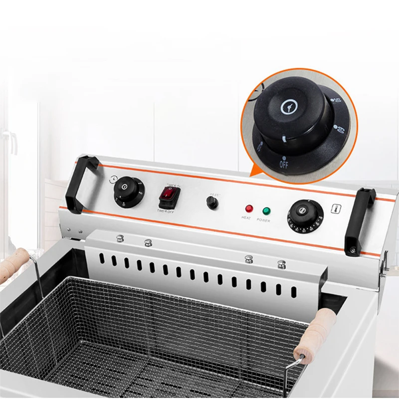 20L/30L Electric Deep Fryer for French Fries, Chicken Cutlets, and Chicken Wings; Street Food Vending; Commercial Kitchen Equipm