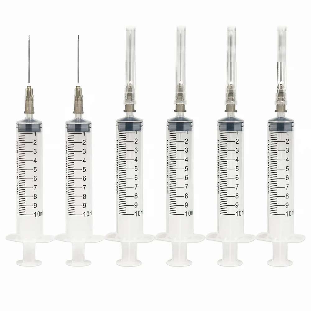 

100Pcs 10ml Sterile Luer Slip Syringe with 22G 32mm Needle Individually Packed for Pets Farm Animals Liquid Mixing