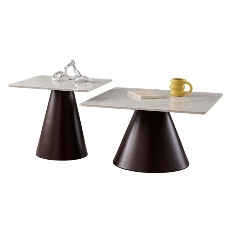 

Luxury Stylish Marble Slate Coffee Table - Modern Simple Round Set