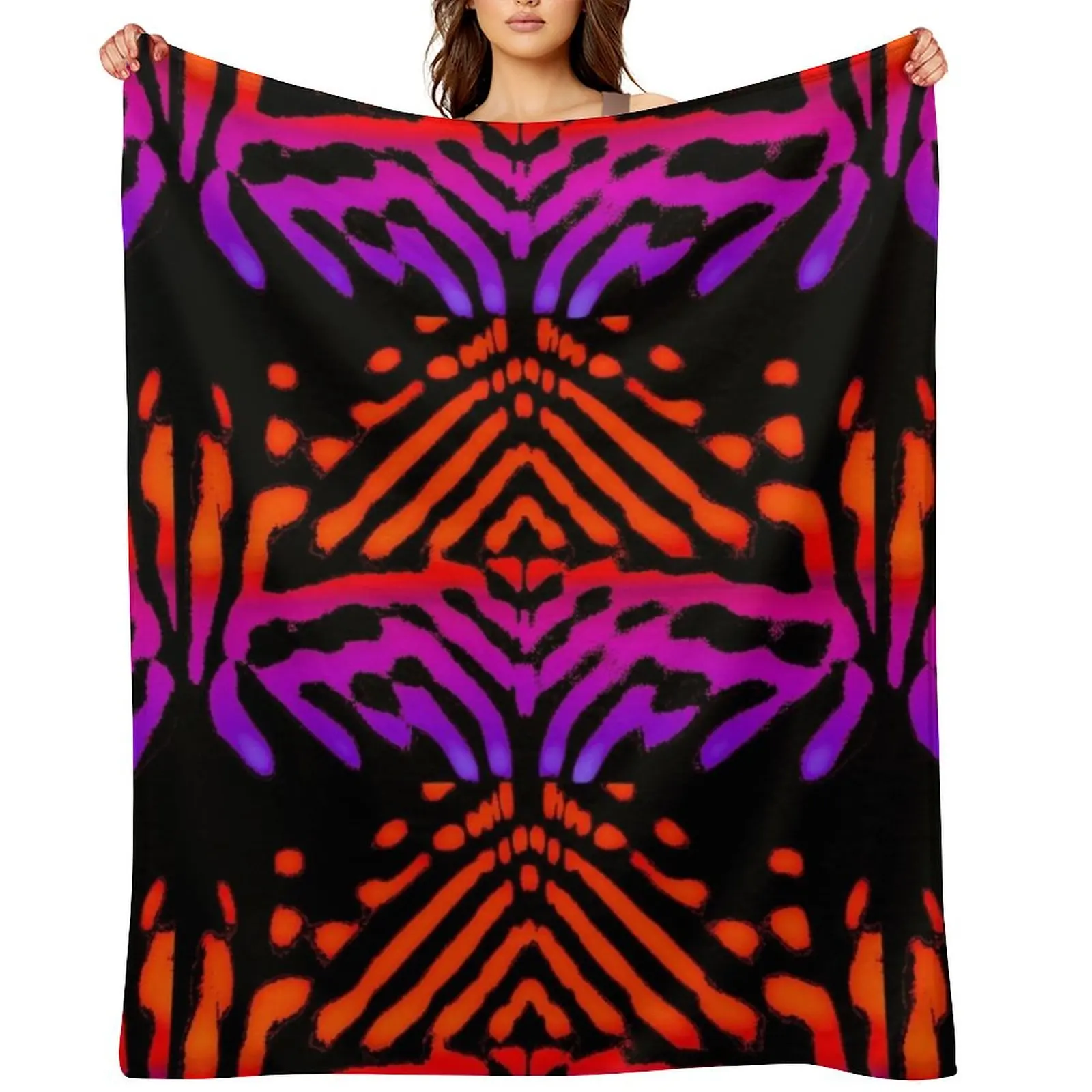 

Orange & Purple Throw Blanket Luxury Extra Large Throw Loose Tourist Blankets