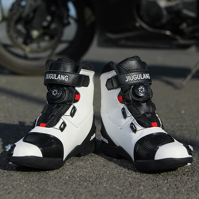 

2025 New Motorcycle Boots Men Leather Motos Breathable Anti Slip Wear-resistant Riders Boots Motorbike Racing Ankle Length Shoes