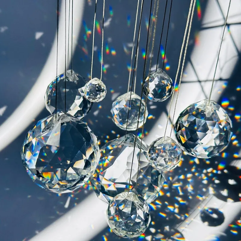 5Pcs Crystal Ball Prism Suncatcher Rainbow Pendants 30mm Clear Glass Hanging Crystals for Windows Home Office Garden Decoration
