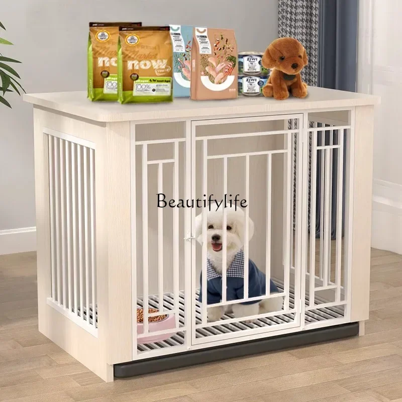 

Household Wooden Dog House for Outdoor Medium Square Tube with Toilet Pet Villa Modern Simple