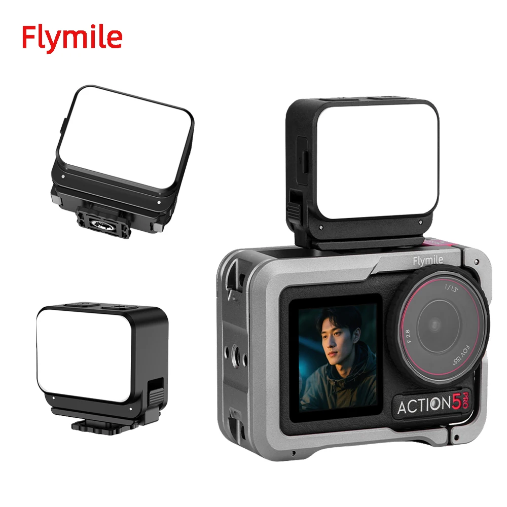 

Flymile Magnetic Fill Light for DJI Pocket 3/Action 5 Pro/4 Camera Accessory Portable Mini Led Light for Vlog/Photography