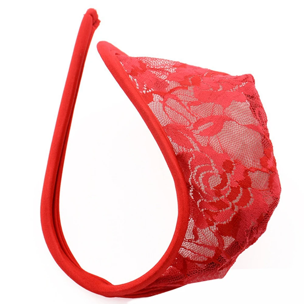 Homens sexy rendas c-string ver através de tangas transparente cueca erótica calcinha masculina ver através do pênis bolsa homem sexo cuecas