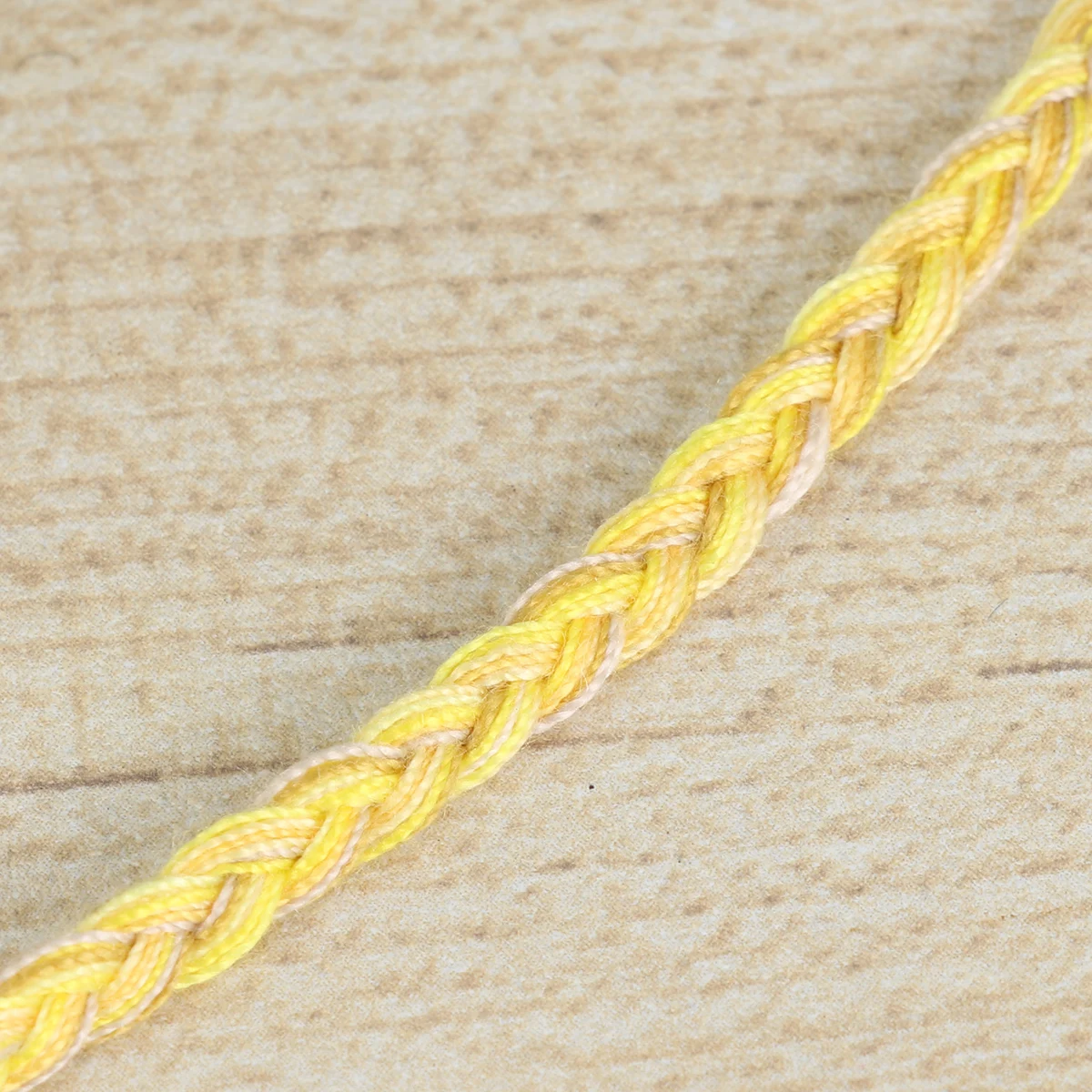 

Cotton Thread Braided Rope Headdress Yarn Color Thick Wrapped with Thin Yellow Twine