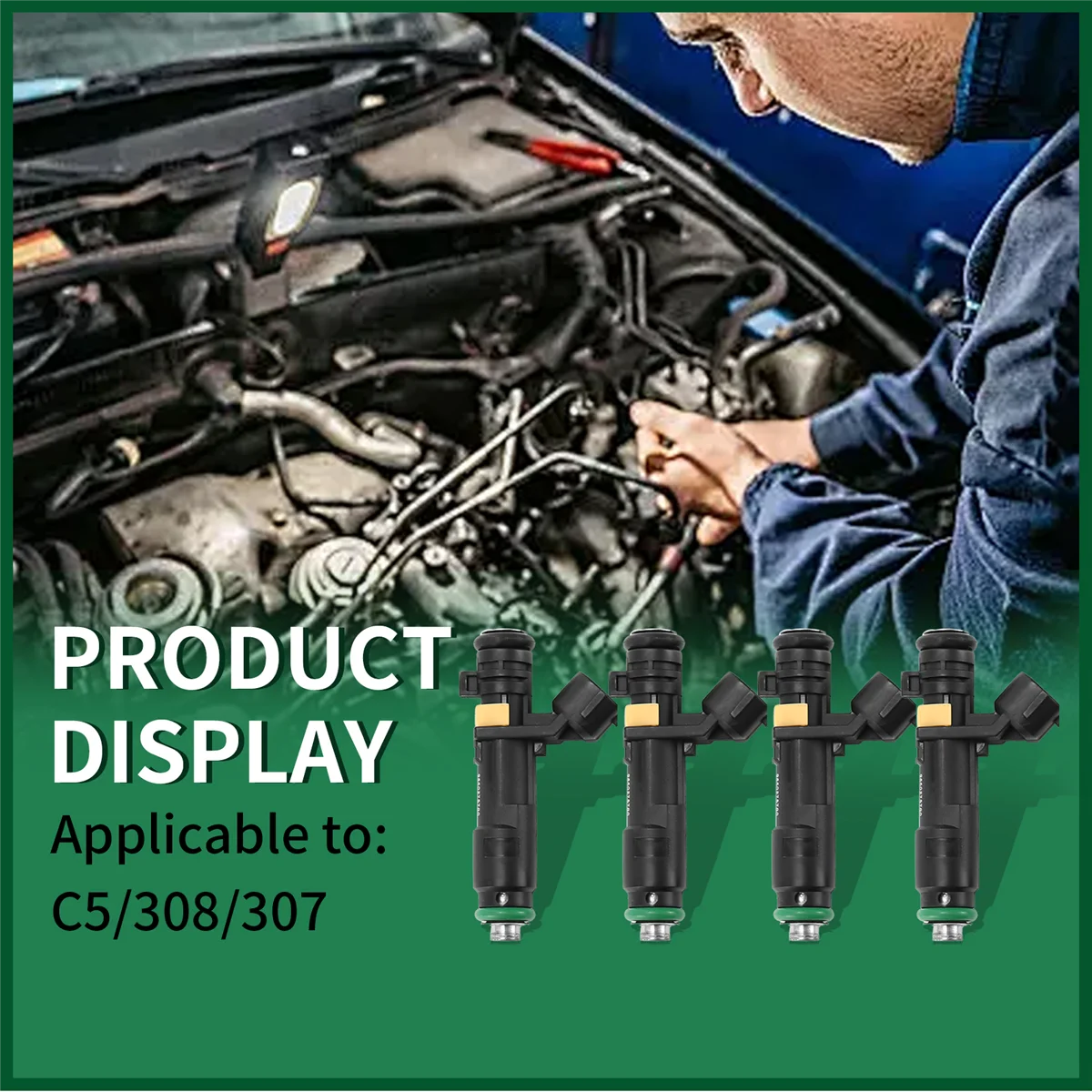 

#74H Automotive Parts & Accessories,4Pcs 1984F8 Fuel Nozzle for Peugeot 307/407/508/408 Citroen C4/C5/C6,black