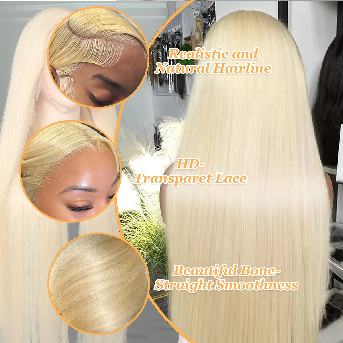 باروكة أمامية من الدانتيل الشفاف عالي الدقة 13*6 مستقيمة مقاس 36 بوصة وكثافة 220% # 613 شعر مستعار بشري برازيلي حقيقي أشقر عسلي للنساء