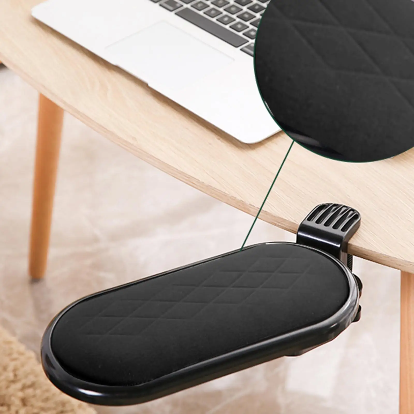 Computer Armrest Pad Elbow Cushion Clamp Tray Mouse Pad for Table Desk