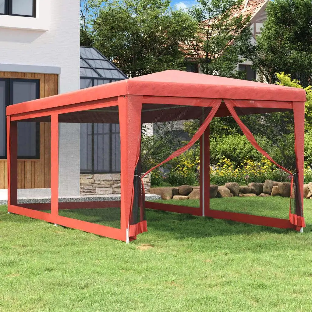

Party Tent 6 Mesh Sidewalls Red 9.8x19.7ft HDPE