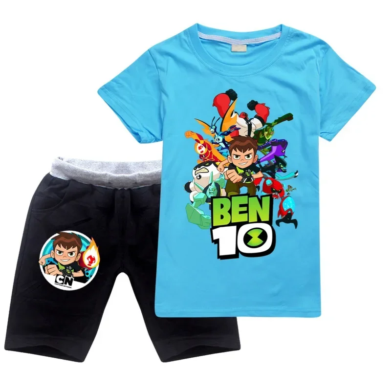 Koreanische Kinder Sommer setzt Mädchen Junge 10 Nummer kurz ärmel ige Shorts Anzug Kinder kleidung T-Shirt Anime B-BEN Outfits Kinder Kostüm