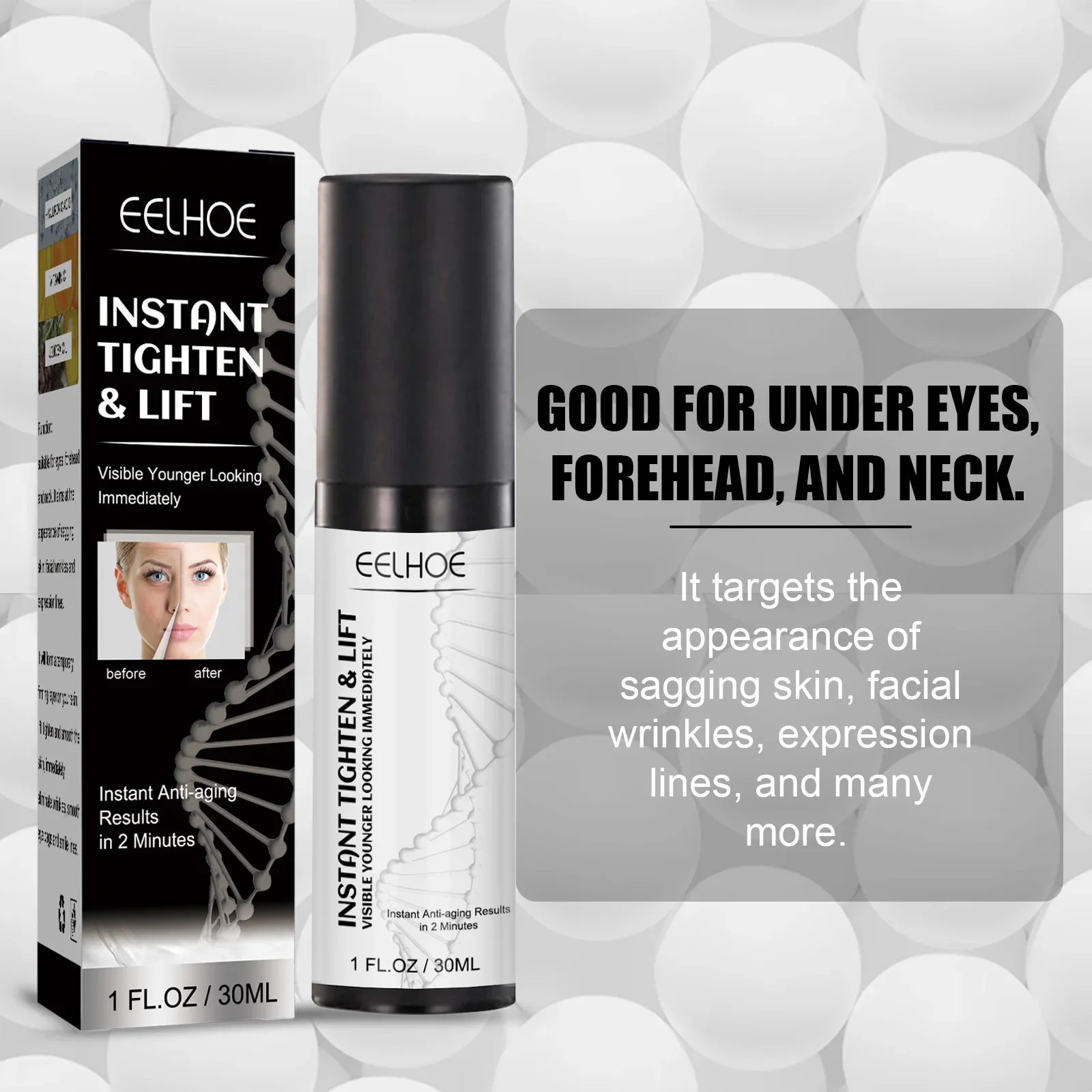 Wrinkle Lightening & Brightening Serum Firming & Lifting Anti-Aging Fine Lines Improves Puffiness Moisturizes & Brightens