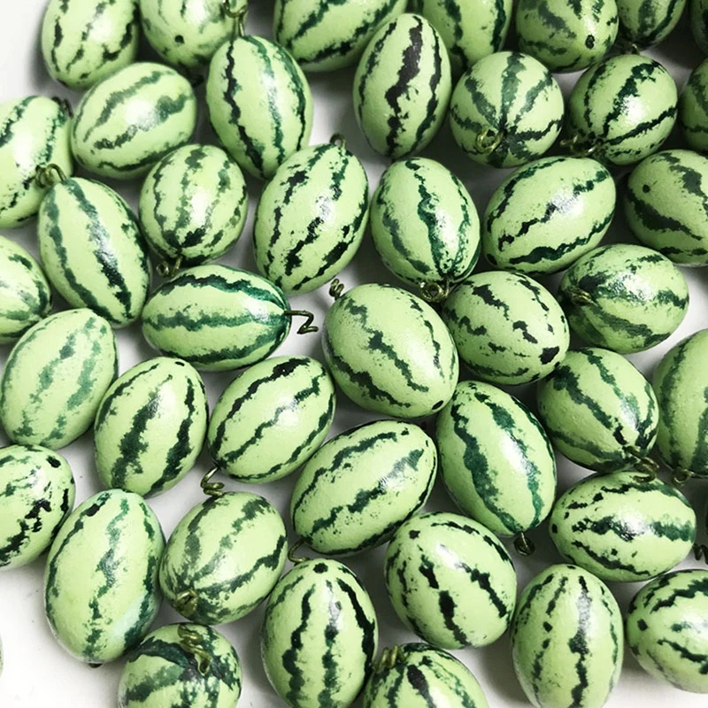 Mini estatua de sandía Artificial de resina de fruta, 1 unidad, para decoración de casa de muñecas