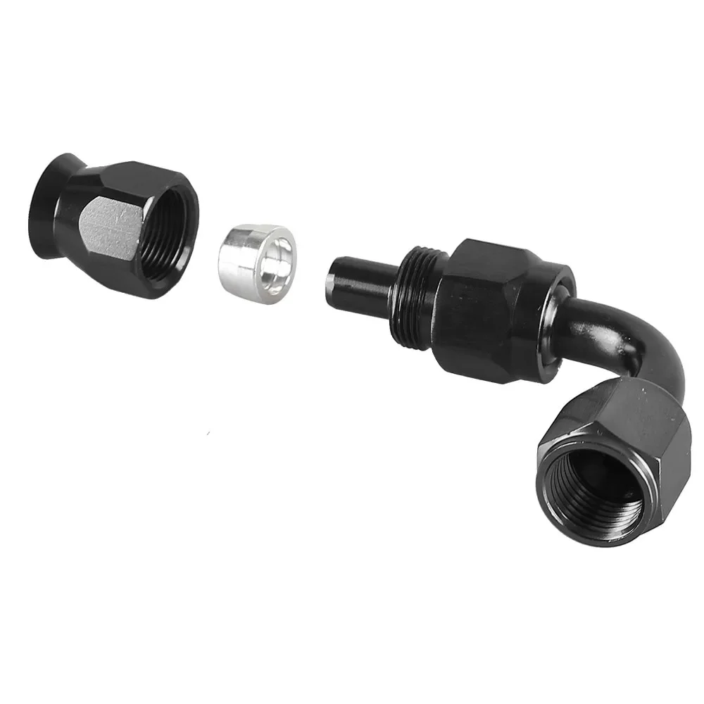 2 قطعة 4 قطعة AN4 AN6 AN8 AN10 AN12 PTFE النفط الوقود خرطوم دوار الفولاذ المقاوم للصدأ نهاية المناسب محول مستقيم 0 °   45 °   90 °   180 °   أسود