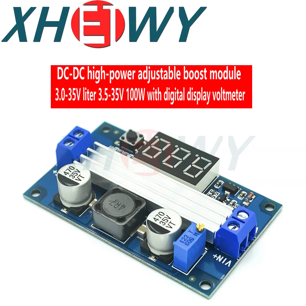 DC LTC1871 High-power 100W adjustable output 3.5~35v Digital display boost power supply module