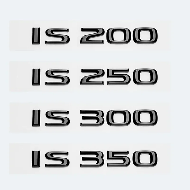 Glossy Black ABS Letters IS200 IS250 IS300 IS350 IS300h IS200t IS500 HYBRID Emblem For Lexus Car Trunk Logos Badge Accessories