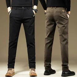 KUBRO Men's Pants Casual Cotton Solid Color Spring Autumn Straight Business Work Pants High Quality Fashion Black Grey Trousers