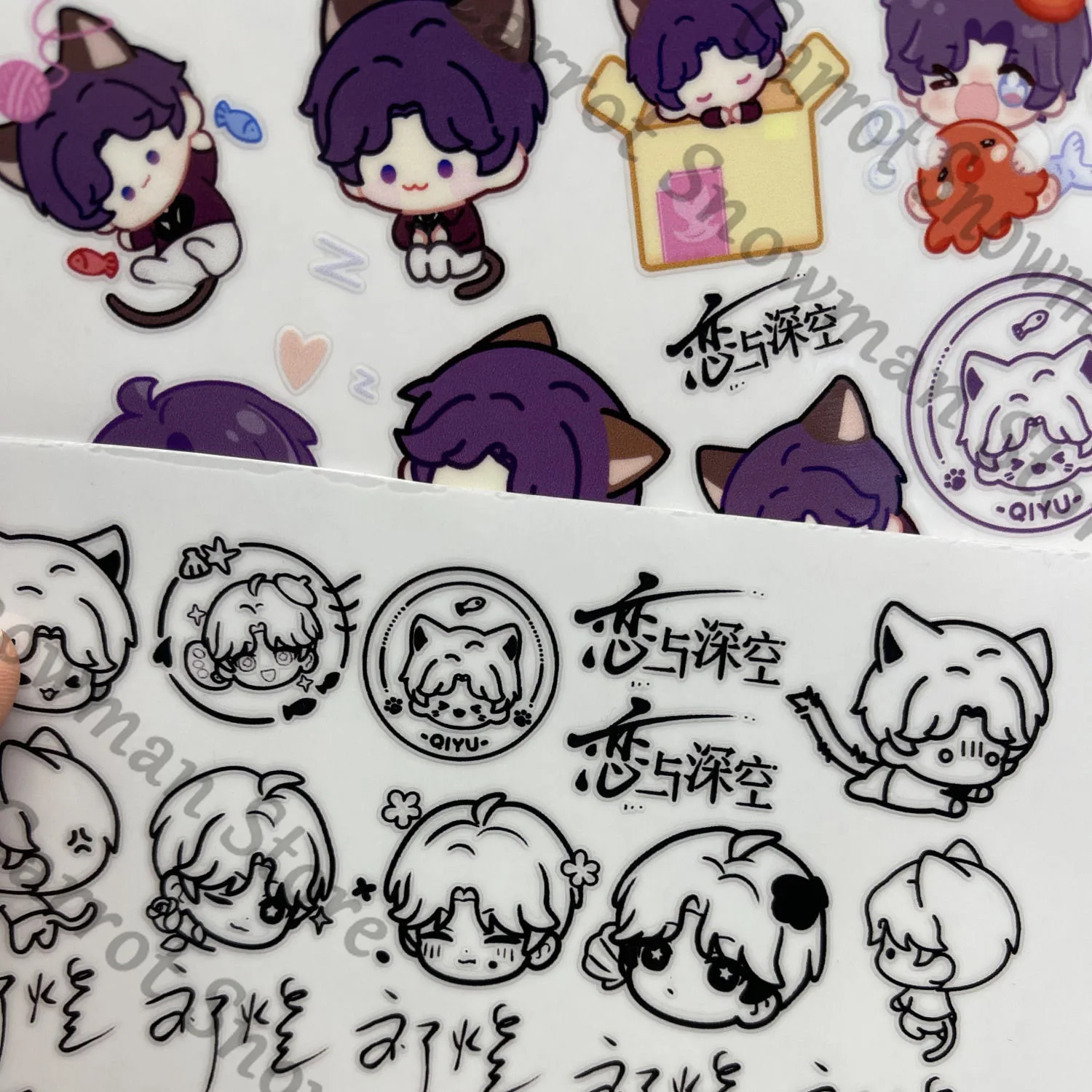 사랑과 Deepspace Sylus Zayne Rafayel Xavier Caleb 애니메이션 데칼 Paster 스티커 태그 편지지 Cospaly 만화 장식 선물