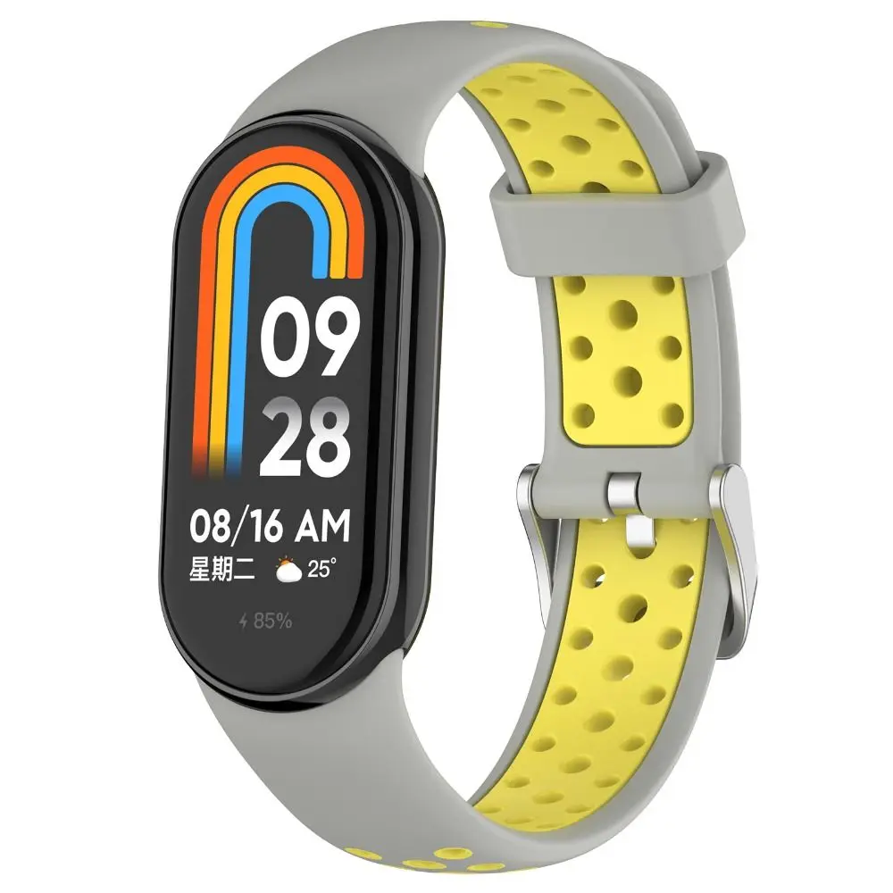 Silicone Strap For Xiaomi Band 8 Replacement Watchband Two-Color Breathable Bracelet Smartwatch Accessories for Xiaomi Mi Band 8